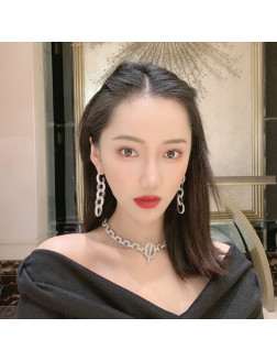 耳环•Glam Ever X Akiiiko联名系列 Polycyclic zircon chain earrings 多环锆石锁链耳环