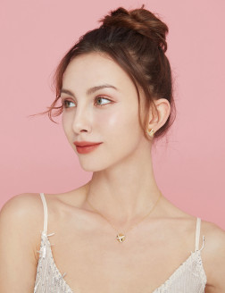 项链• 情人节系列 Give U My Heart Necklace 爱心交错不对称项链