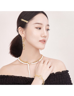 耳环•Glam Ever X Akiiiko联名系列 Zircon earrings in long chains 锆石长链耳环