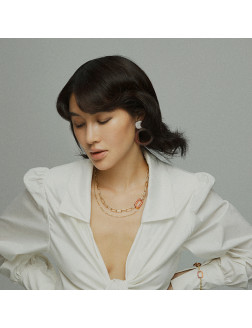 项链•Glam Ever X 陈燃联名树脂系列 Amber metallic necklace 琥珀色金属项链
