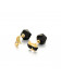 耳钉•Glam Ever X 伍嘉成联名猫乐系列 Cat black agate double-sided earrings 猫咪黑玛瑙双面耳钉